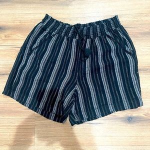 Briggs Black/White Linen Blend Shorts